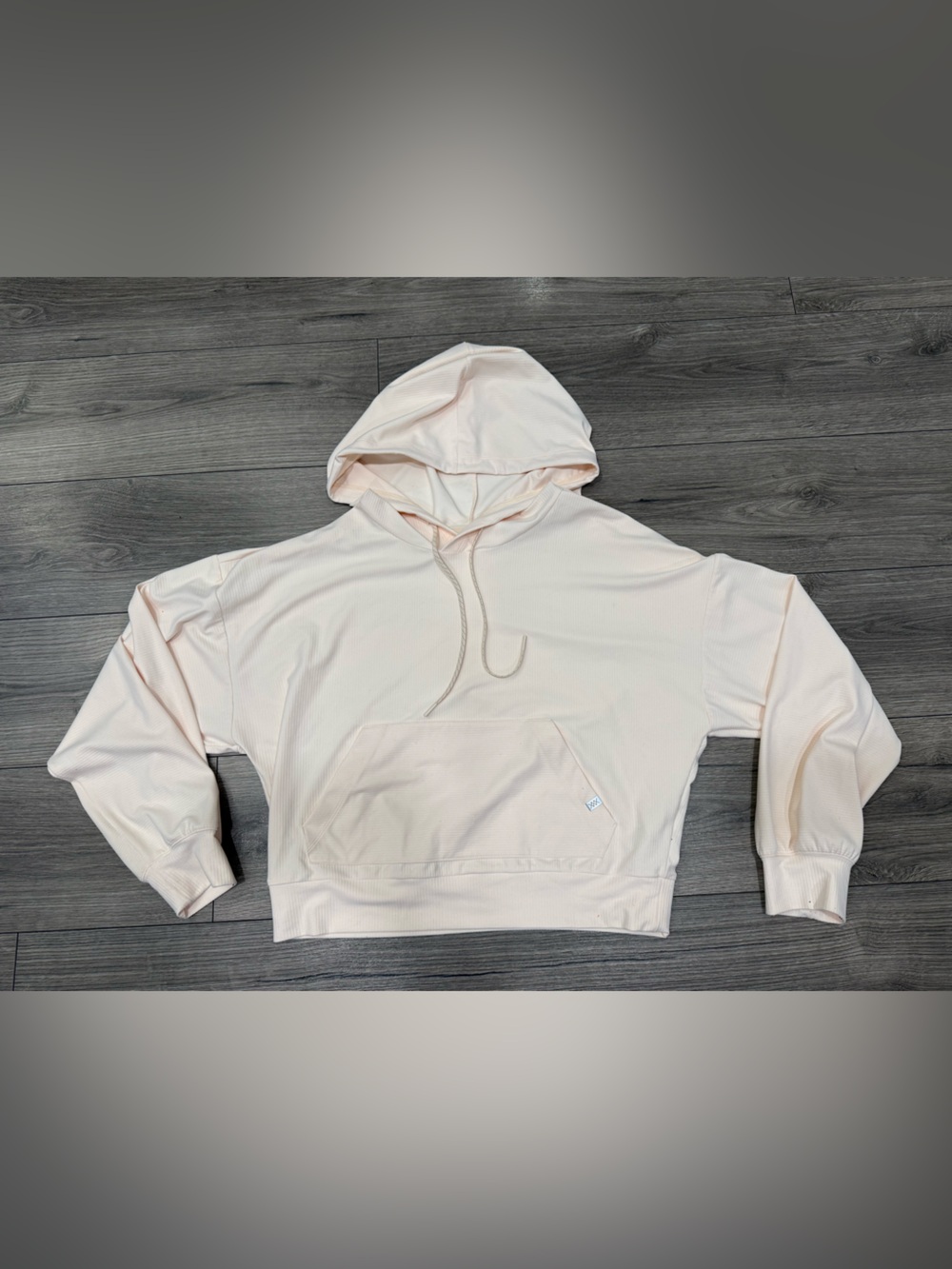 Rhone Ripple Hoodie Relaxed RippleKnit hoodie Cream Sz L - Picture 5 of 7